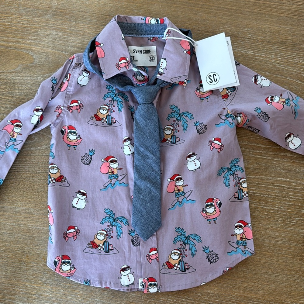 SVRN Code Nordstrom Santa Dress Shirt Boys Toddler